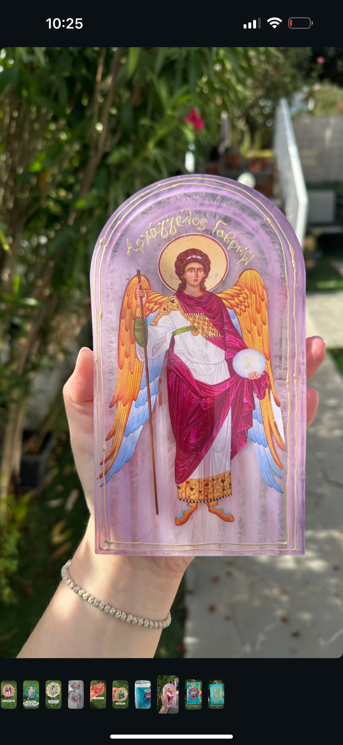 Χειροποίητη εικόνα Αρχαγγέλου Γαβριήλ από υγρό γυαλί - Image 2