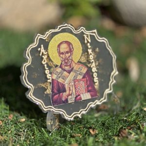 Χειροποίητη εικόνα Αγίου Νικολάου από υγρό γυαλί