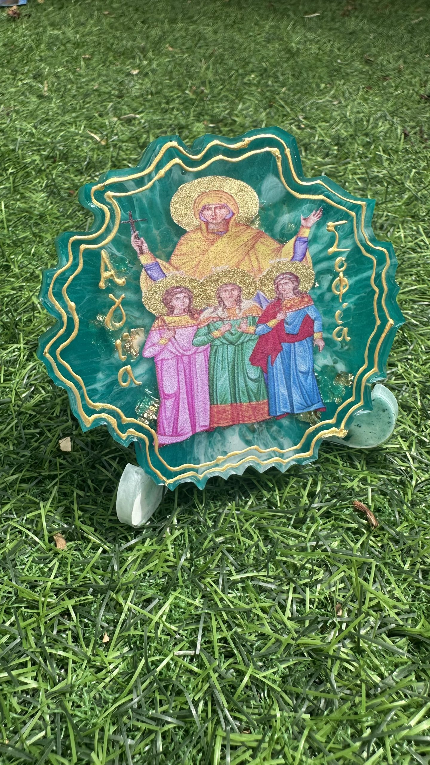 Χειροποίητη εικόνα Αγίας Σοφίας από υγρό γυαλί