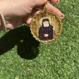 Χειροποίητη εικόνα αυτοκινήτου Αγίου Παϊσίου από υγρό γυαλί