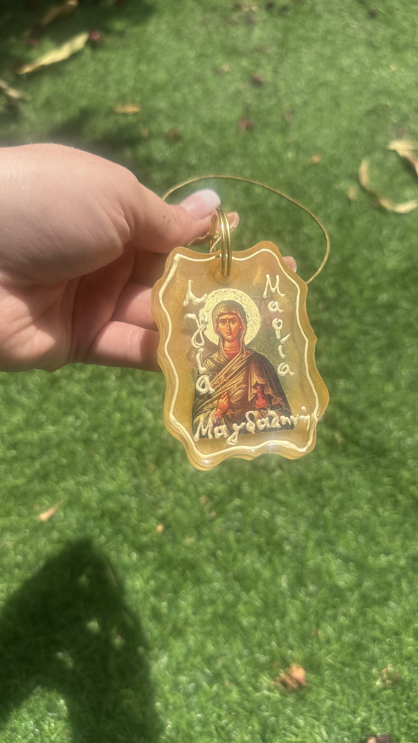 Εικόνα αυτοκινήτου Αγίας Μαρίας Μαγδαληνής από υγρό γυαλί