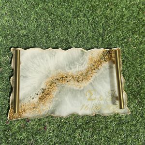 Χειροποίητος διακοσμητικός δίσκος από υγρό γυαλί