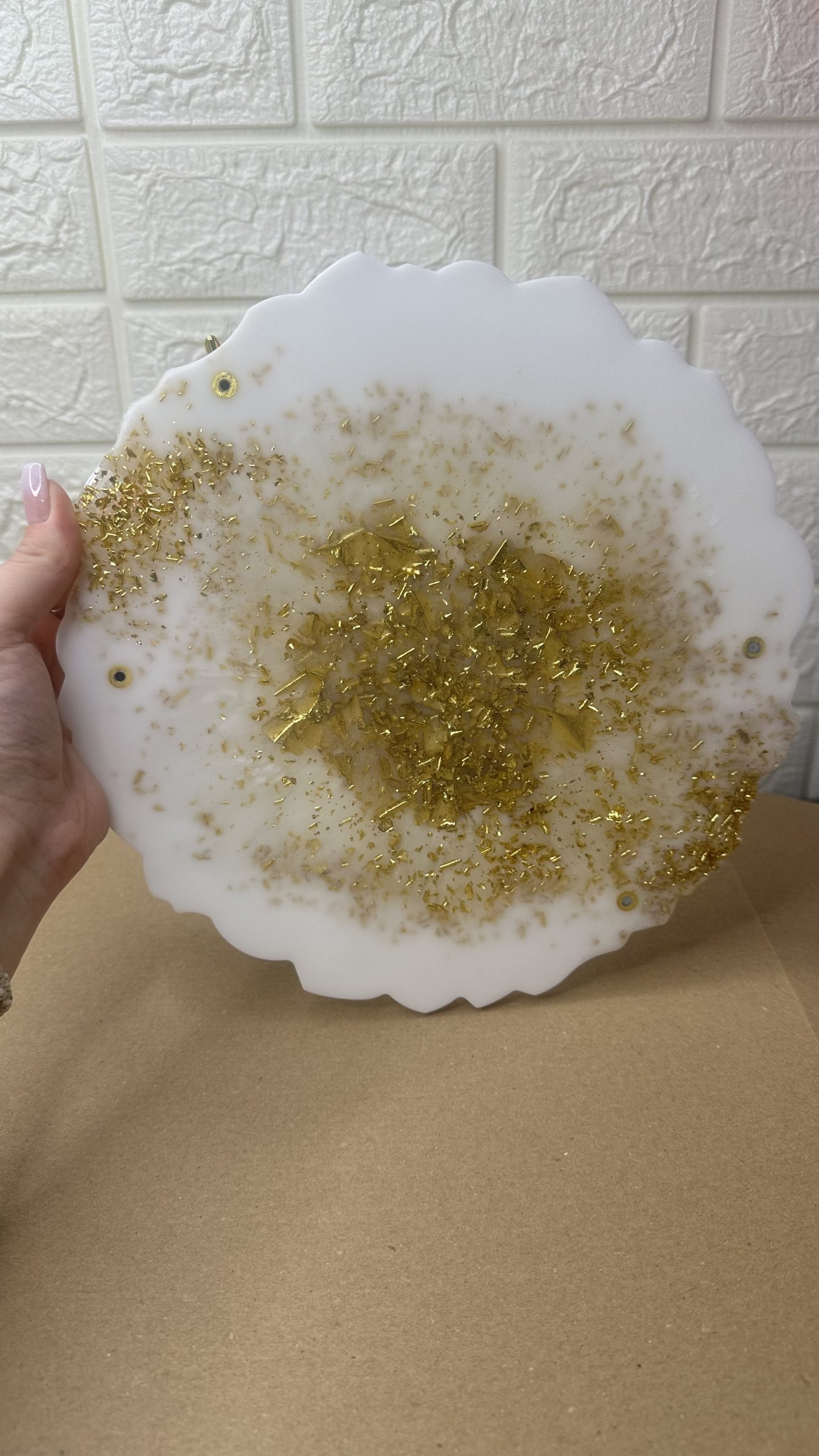 Χειροποίητος διακοσμητικός δίσκος από υγρό γυαλί - Image 3