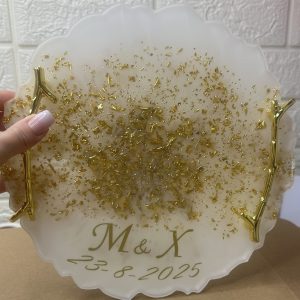 Χειροποίητος διακοσμητικός δίσκος από υγρό γυαλί