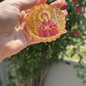 Εικόνα αυτοκινήτου Παναγίας Επτάσπαθης από υγρό γυαλί