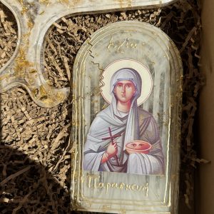 Χειροποίητη εικόνα Αγίας Παρασκευής από υγρό γυαλί