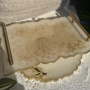 Χειροποίητος διακοσμητικός δίσκος από υγρό γυαλί