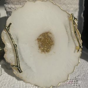 Χειροποίητος διακοσμητικός δίσκος από υγρό γυαλί