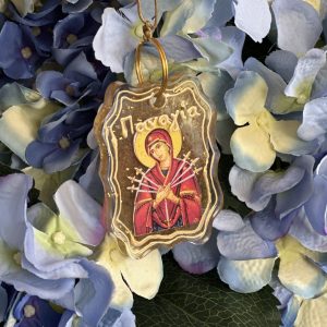 Εικόνα αυτοκινήτου Παναγίας Επτάσπαθης από υγρό γυαλί